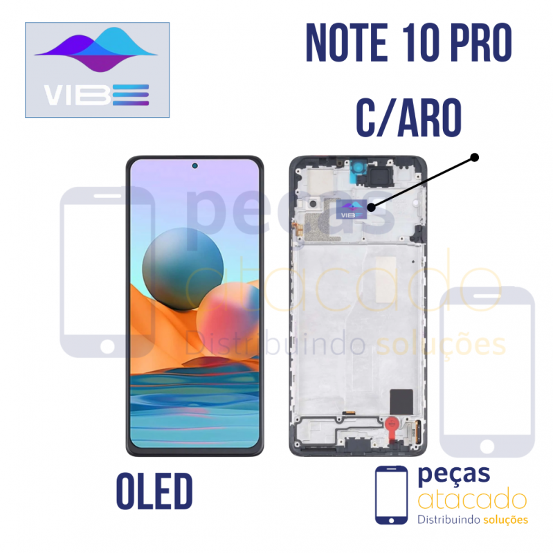 S-0401 FRONTAL XIAOMI NOTE 10 PRO COM ARO PRETO VIBE OLED