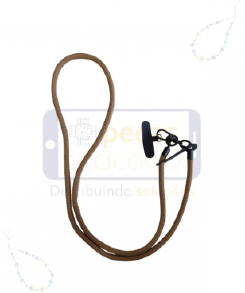 CORDÃO REFORÇADO PARA CELULAR MARROM