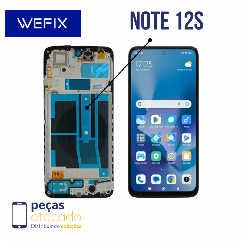 S-0754 FRONTAL XIAOMI NOTE 12S COM ARO PRETO OLED WEFIX