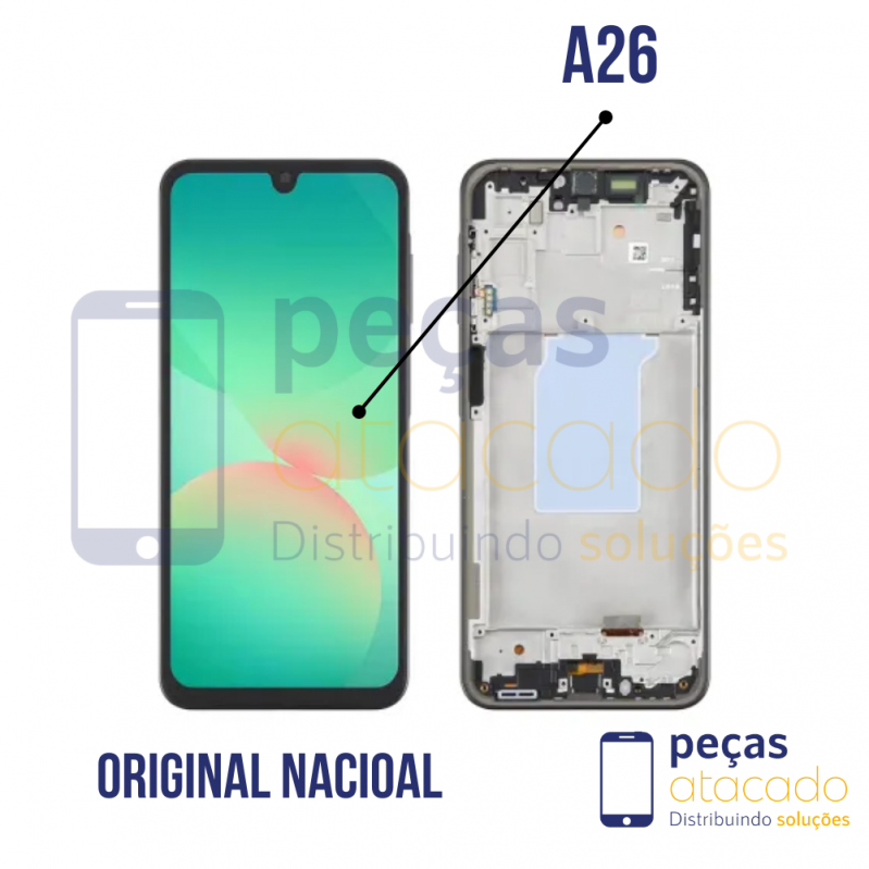 S-1012 FRONTAL SAMSUNG A26 (SM-A266) COM ARO PRETO NACIONAL OLED