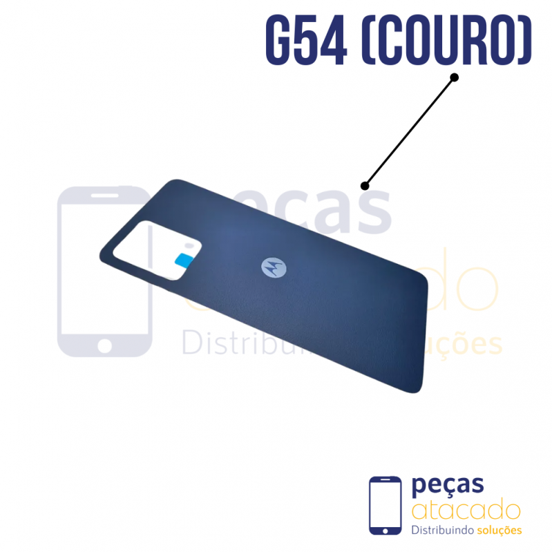 TAMPA TRASEIRA MOTOROLA MOTO G54 COURO AZUL