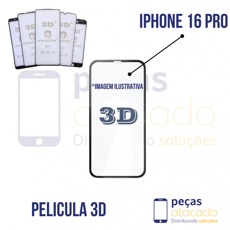 P-0454 PELICULA IPHONE 16 PRO 3D