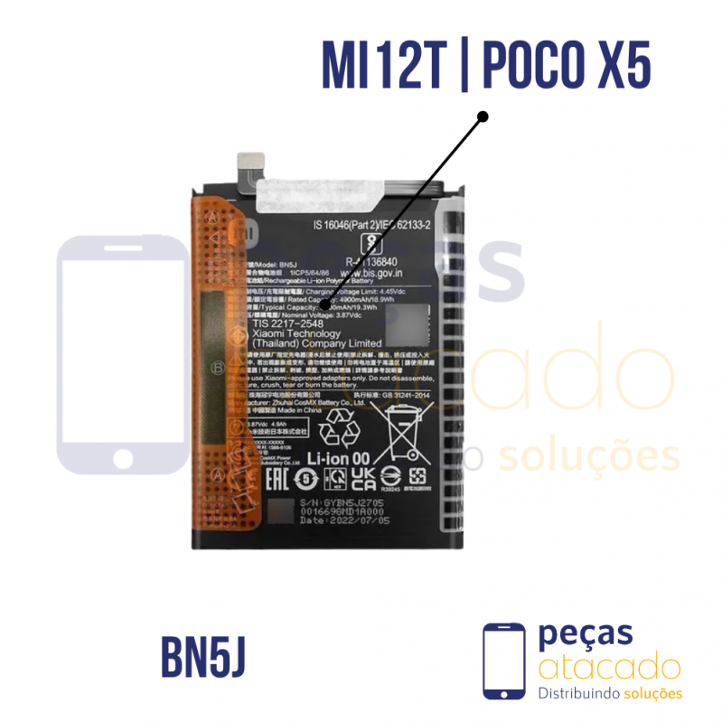 BA-0639 BATERIA HK ULTRA XIAOMI MI 12T | 12T PRO | POCO X5 (BN5J)