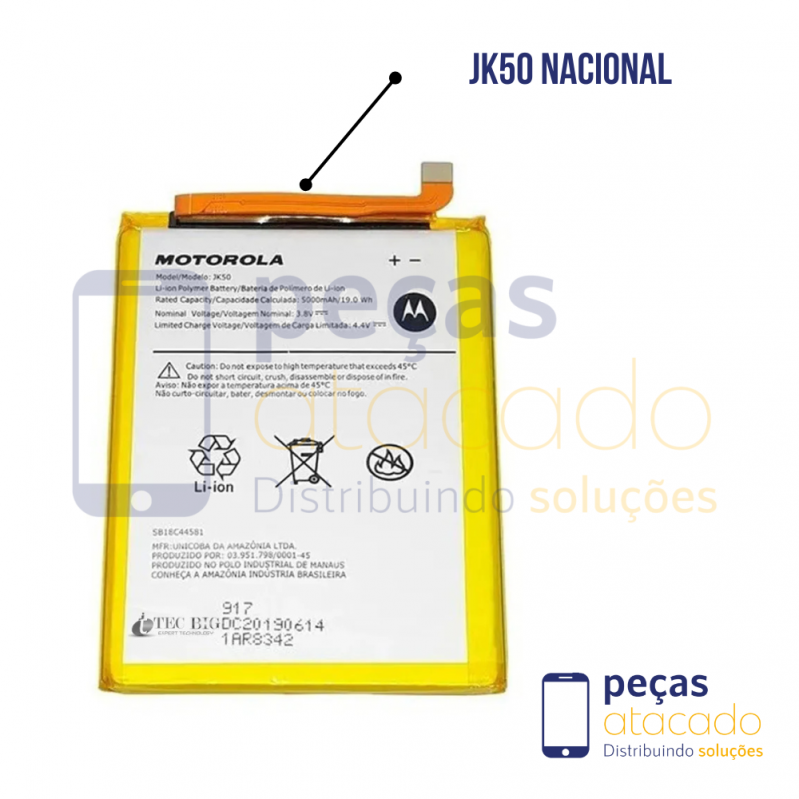 BA-0441 BATERIA ORIGINAL NACIONAL MOTOROLA MOTO E40 (Xt2159) G7 POWER  (XT-1955) G9 PLAY (XT-2083) ONE FUSION (XT2073) E7 PLUS (XT-2081) E7 POWER (XT2097) G10 (XT-2127) G20 (XT-2128) G30 (XT-2129) G31 (XT-2173) G8 POWER LITE (XT-2055) (JK50)