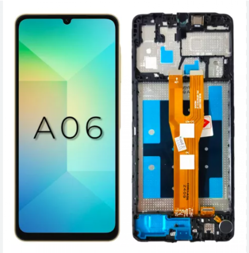 S-0659 FRONTAL SAMSUNG A06 4G (SM-A065) COM ARO PRETO CHINA IPS