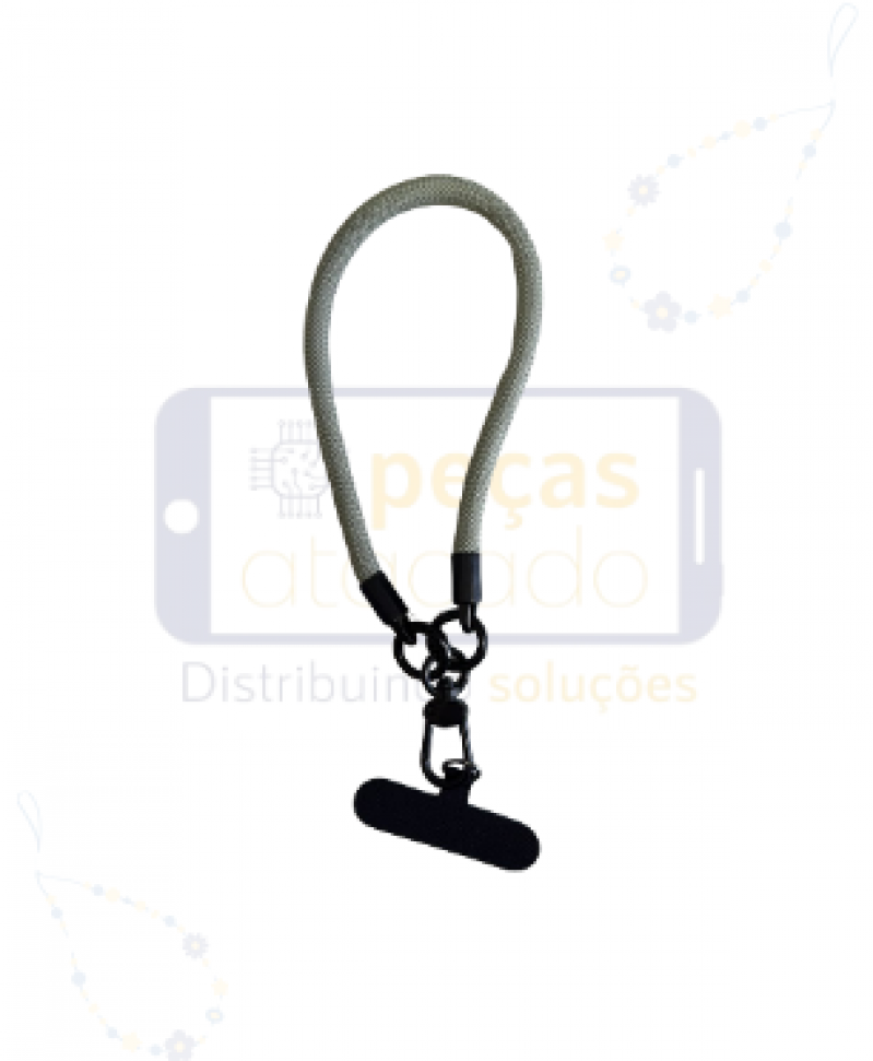 CORDÃO DE PULSO PARA CELULAR CINZA