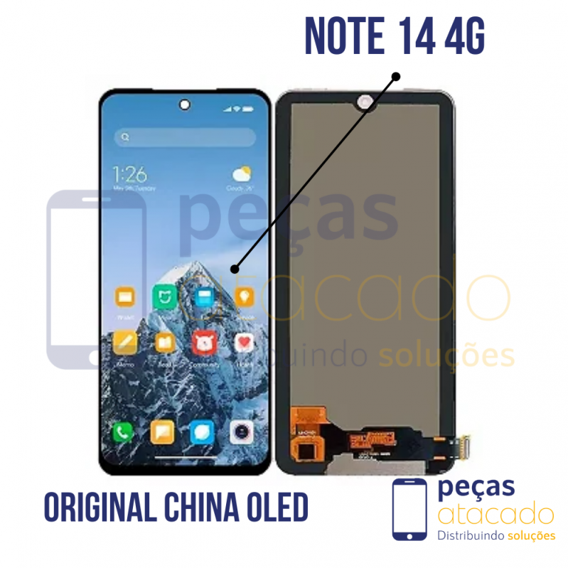 S-1032 FRONTAL XIAOMI NOTE 14 4G SEM ARO PRETO ORIGINAL CHINA OLED