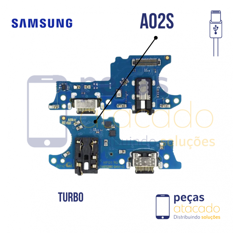 SB-0018 SUB PLACA DECARGA SAMSUNG GALAXY A02S SM-A025 TURBO
