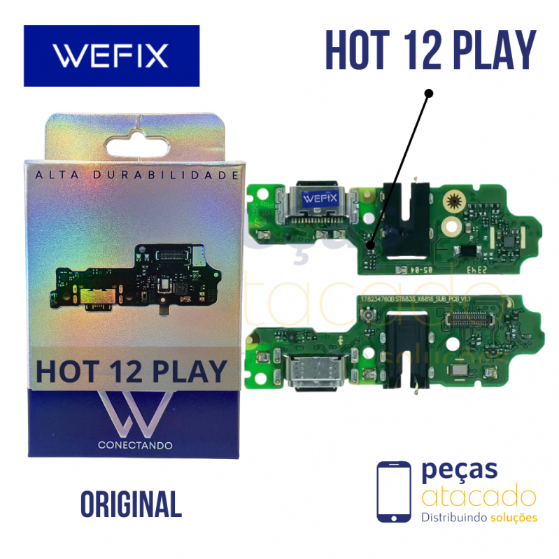 SUB PLACA DE CARGA INFINIX HOT 12 PLAY WEFIX ORIGINAL