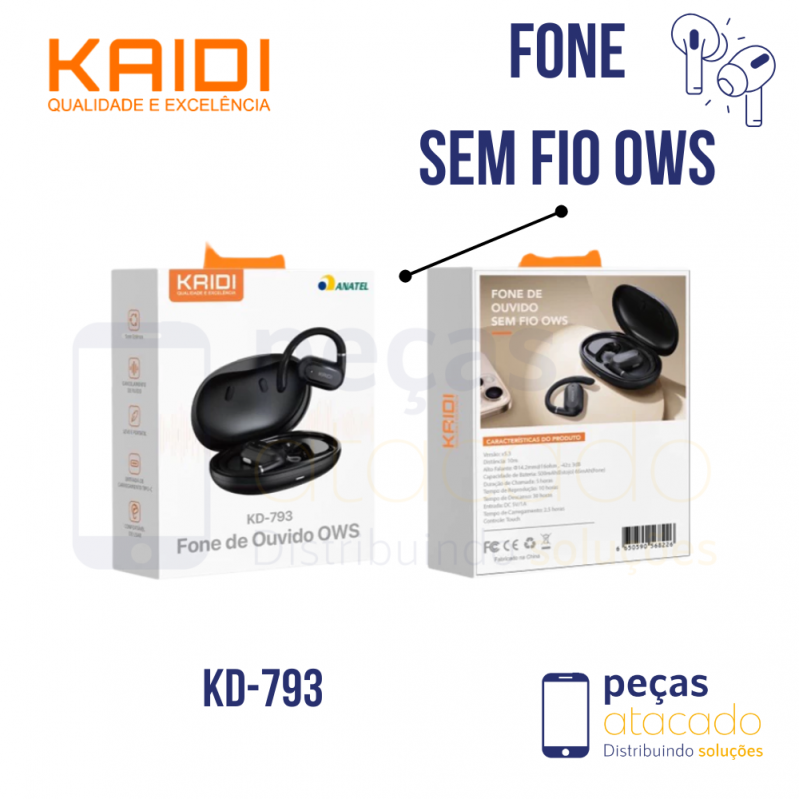 FONE DE OUVIDO KAIDI SEM FIO OWS (KD-793)