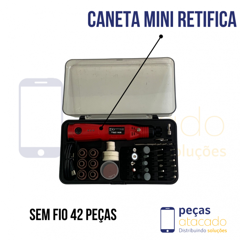 CANETA MINI RETÍFICA SEM FIO 3,6V 42PEÇA KMD516