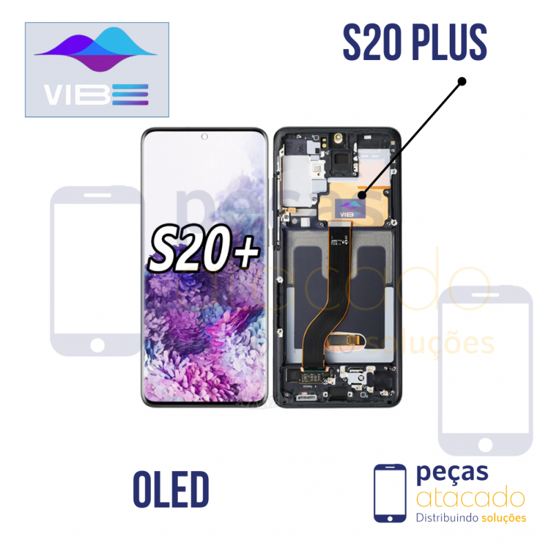 FRONTAL SAMSUNG S20 PLUS COM ARO PRETO VIBE OLED
