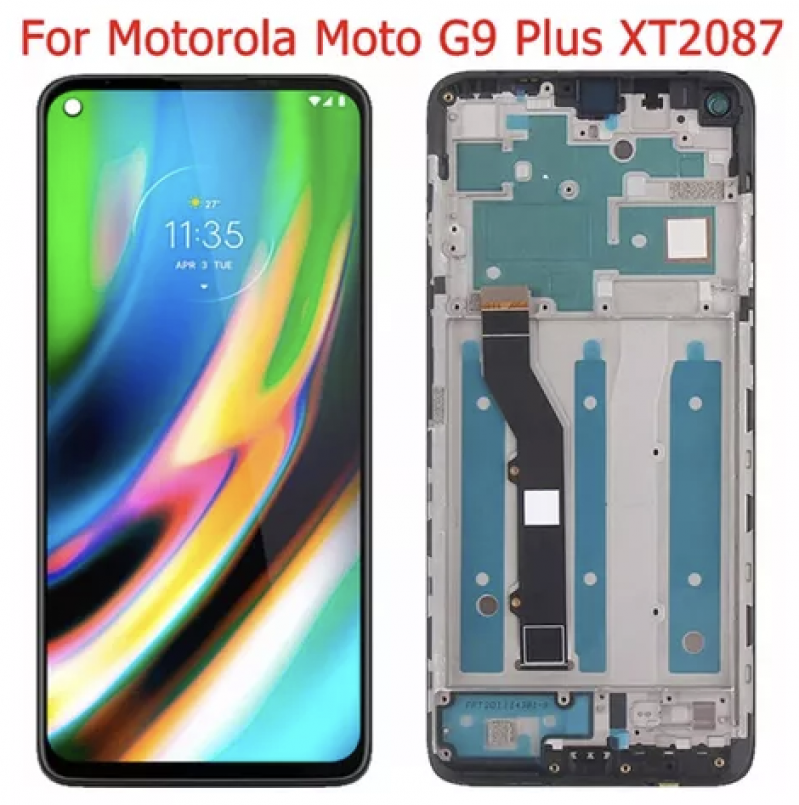 S-0378 FRONTAL MOTOROLA MOTO G9 PLUS( XT2087) COM ARO ORIGINAL CHINA IPS
