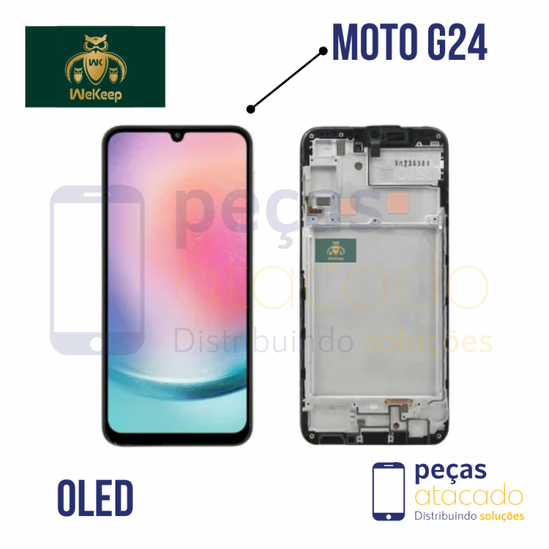 S-0183 FRONTAL SAMSUNG A24 4G (SM-A245) COM ARO PRETO OLED WE KEEP 1.1
