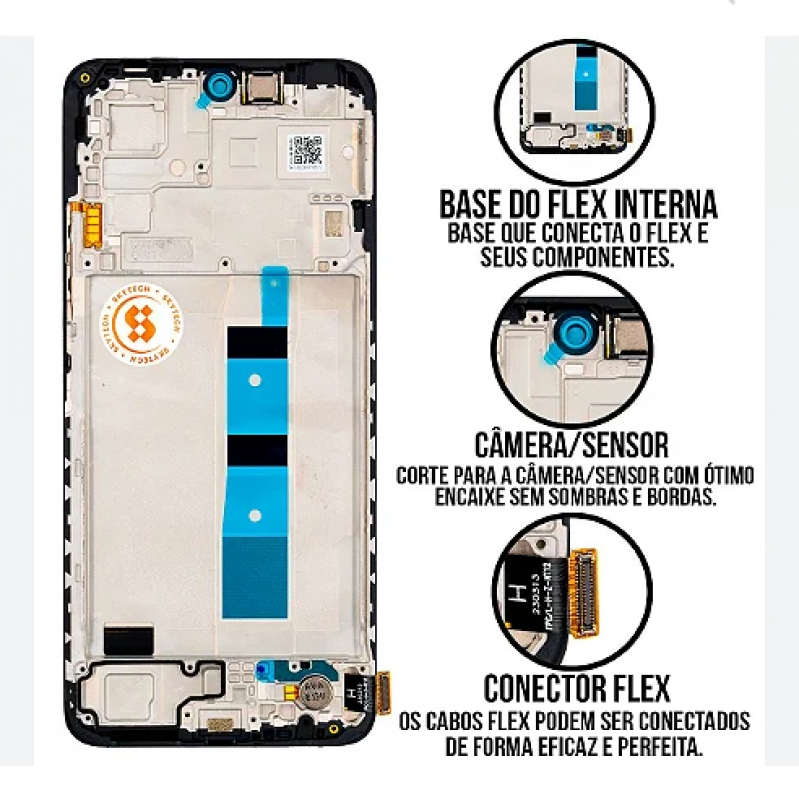 S-0515 FRONTAL XIAOMI NOTE 12 4G | POCO X5 COM ARO PRETO CHINA OLED 1:1