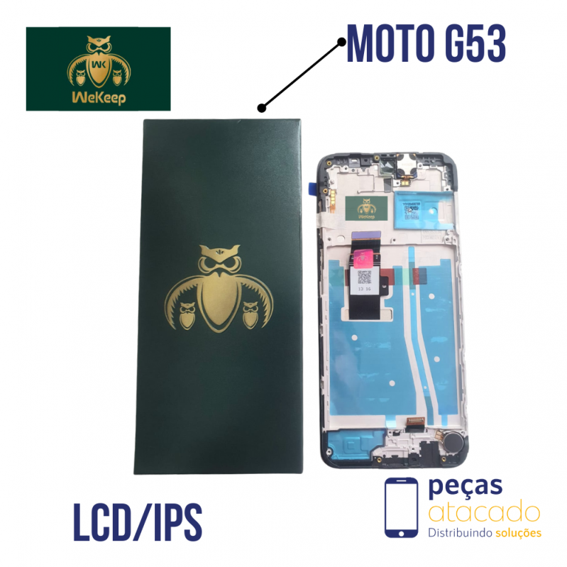 S-0214 FRONTAL MOTOROLA MOTO G53 (XT2335) COM ARO PRETO WE KEEP LCD IPS