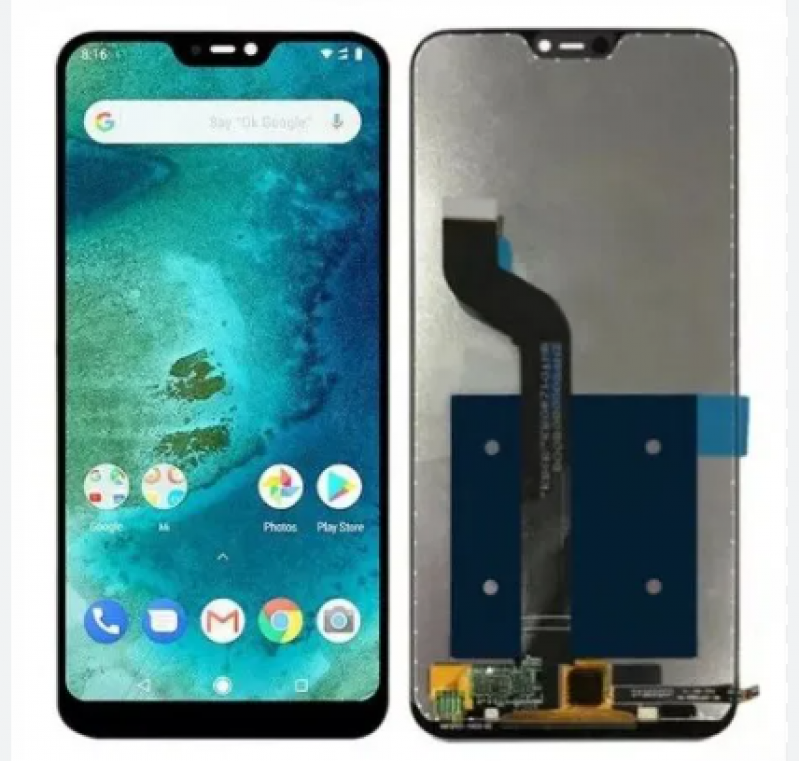 S-0420 FRONTAL XIAOMI MI A2 LITE | REDMI 6 PRO PRETA SEM ARO ORIGINAL CHINA IPS