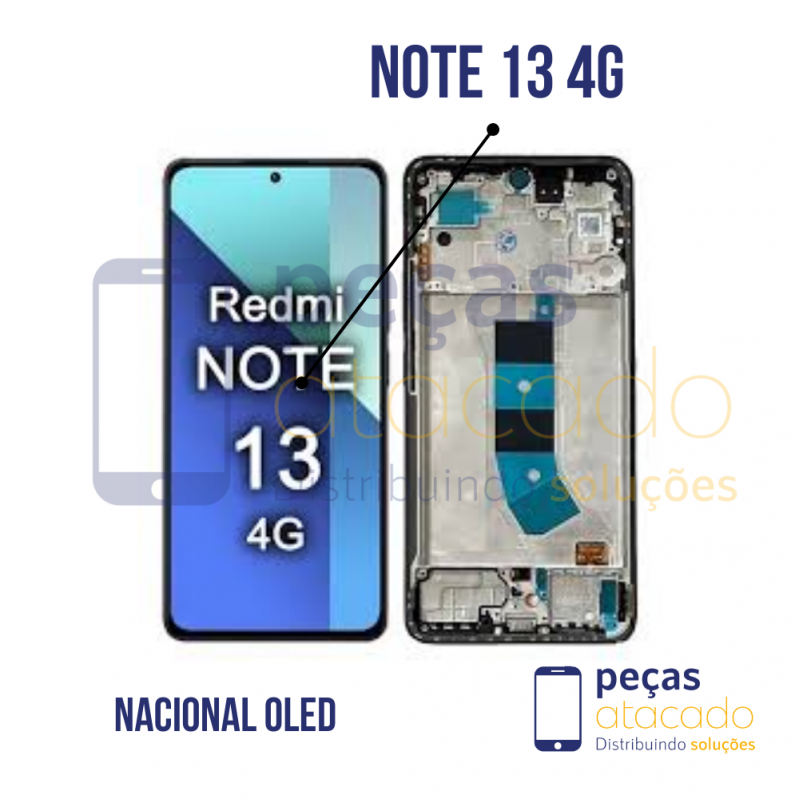 S-0776 FRONTAL XIAOMI NOTE 13  4G COM ARO PRETO NACIONAL OLED