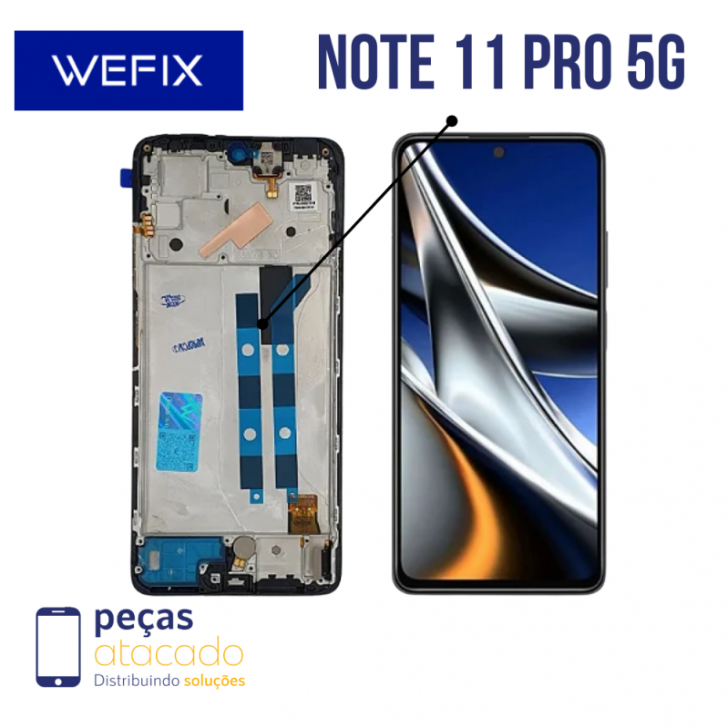 S-0779 FRONTAL XIAOMI NOTE 11 PRO 5G | POCO X4 PRO COM ARO PRETO AMOLED WEFIX