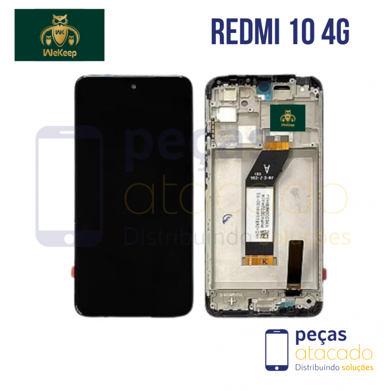 S-0536 FRONTAL XIAOMI REDMI 10 4G (21121119SG) COM ARO PRETO WE KEEP IPS