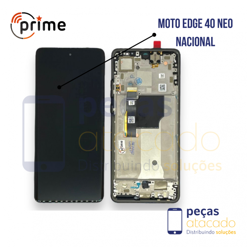 S-0939 FRONTAL DISPLAY MOTOROLA MOTO EDGE 40 NEO XT2307 COM ARO PRETO NACIONAL OLED