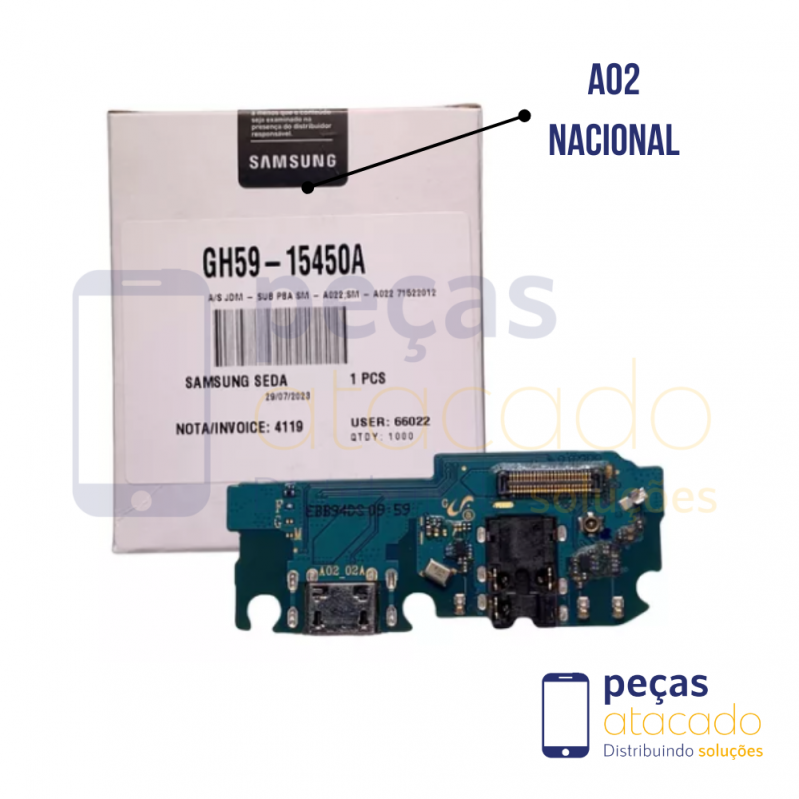 SUB PLACA CONECTOR SAMSUNG SM-A022 GALAXY A02 ORIGINAL NACIONAL