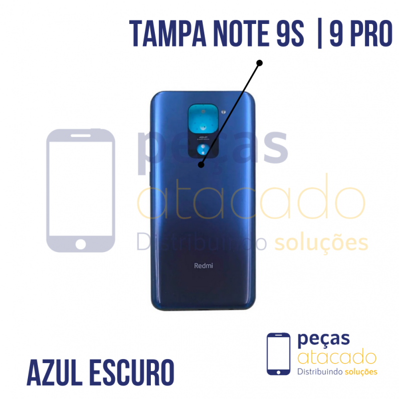 TAMPA TRASEIRA XIAOMI NOTE 9S | 9 PRO AZUL ESCURO