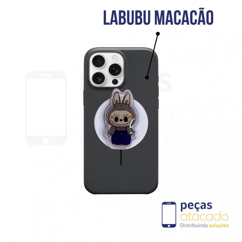 POP SOCKET LABUBU CINZA
