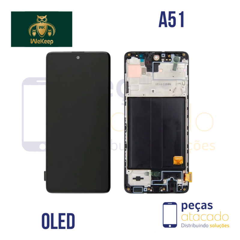 S-0312 FRONTAL SAMSUNG A51 COM ARO PRETO OLED  WE KEEP