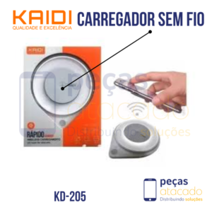 CARREGADOR RAPIDO SEM FIO KAIDI KD-205