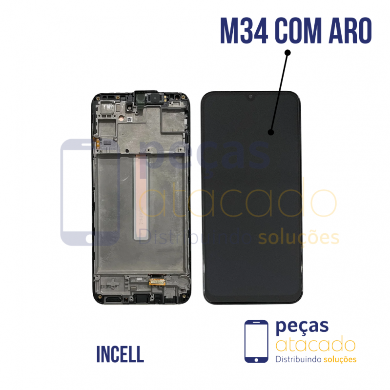 S-0823 FRONTAL SAMSUNG M34 COM ARO PRETO INCELL IPS