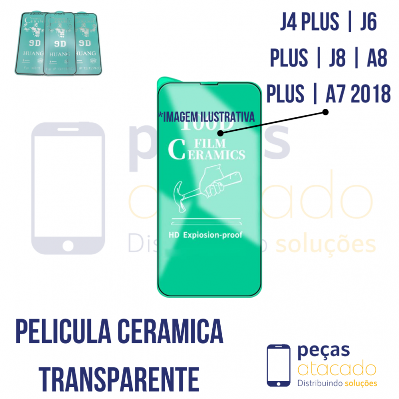 P-0676 PELICULA SAMSUNG J4 PLUS | J6 PLUS | J8 | A8 PLUS | A7 2018 CERAMICA TRANSPARENTE