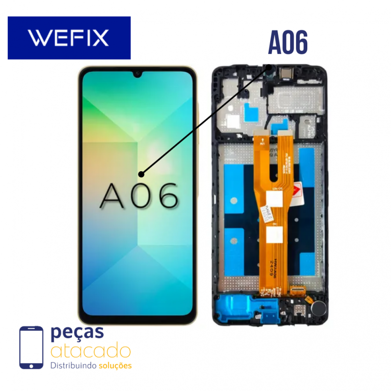 S-0994 FRONTAL SAMSUNG A06 4G (SM-A065) COM ARO PRETO WEFIX