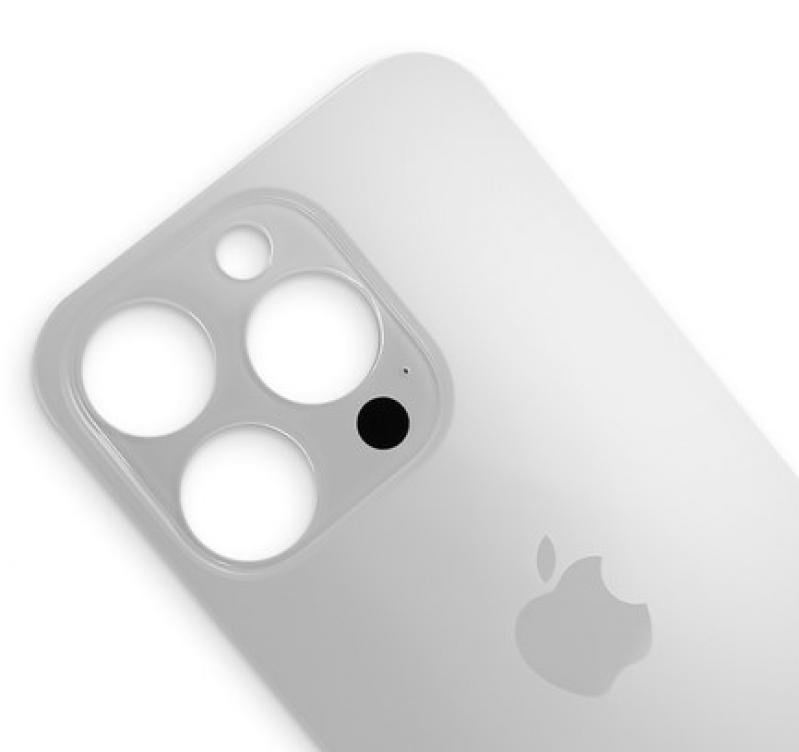 N-0079 TAMPA TRASEIRA COM SUPORTE E IMÃ IPHONE 15 PRO TITÂNIO BRANCO