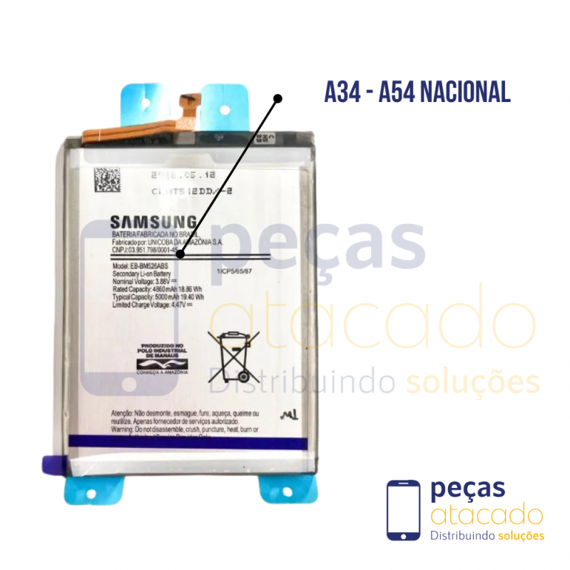 BA-0477 BATERIA ORIGINAL NACIONAL SAMSUNG A54 5G (SM-A546) A34 5G (SM-A346) (EB-BA546ABY) | A25