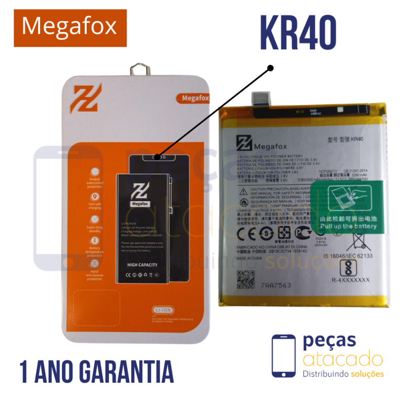 BA-0267 BATERIA MEGAFOX MOTOROLA MOTO ONE VISION (XT1970-1) ONE ACTION (XT2013) (KR40) (1 ANO DE GARANTIA)