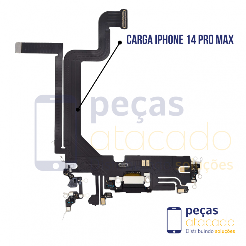 SB-0308 FLEX CONECTOR DE CARGA IPHONE 14 PRO MAX PRIME (Preto)
