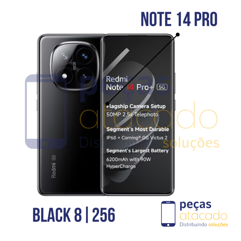 CELULAR XIAOMI REDMI NOTE 14 MIDNIGHT BLACK 8 GB RAM 256GB ROM