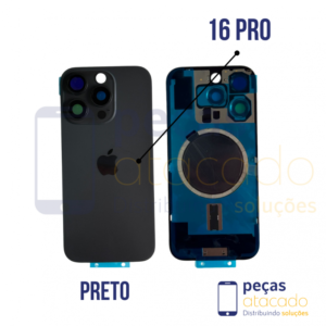N-0087 TAMPA TRASEIRA COM SUPORTE E IMÃ IPHONE 16 PRO TITÂNIO NATURAL
