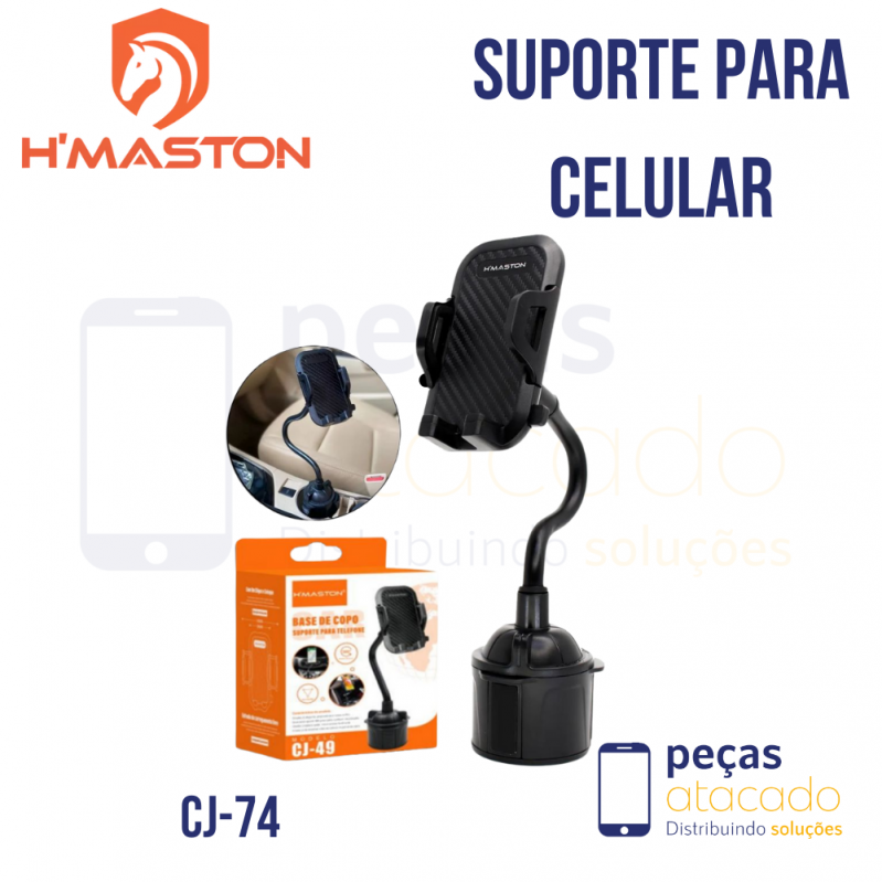 SUPORTE VEICULAR DE CELULAR H'MASTON BASE DE COPO (CJ-74)