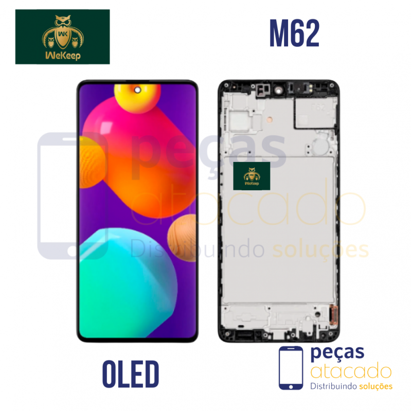 S-0331 FRONTAL SAMSUNG M62 | M625 PRETO COM ARO WE KEEP 1.1 OLED