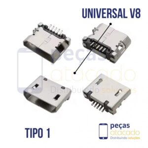 C-0058 CONECTOR DE CARGA UNIVERSAL TABLET DL | CAIXA DE SOM V8 (TIPO 1)