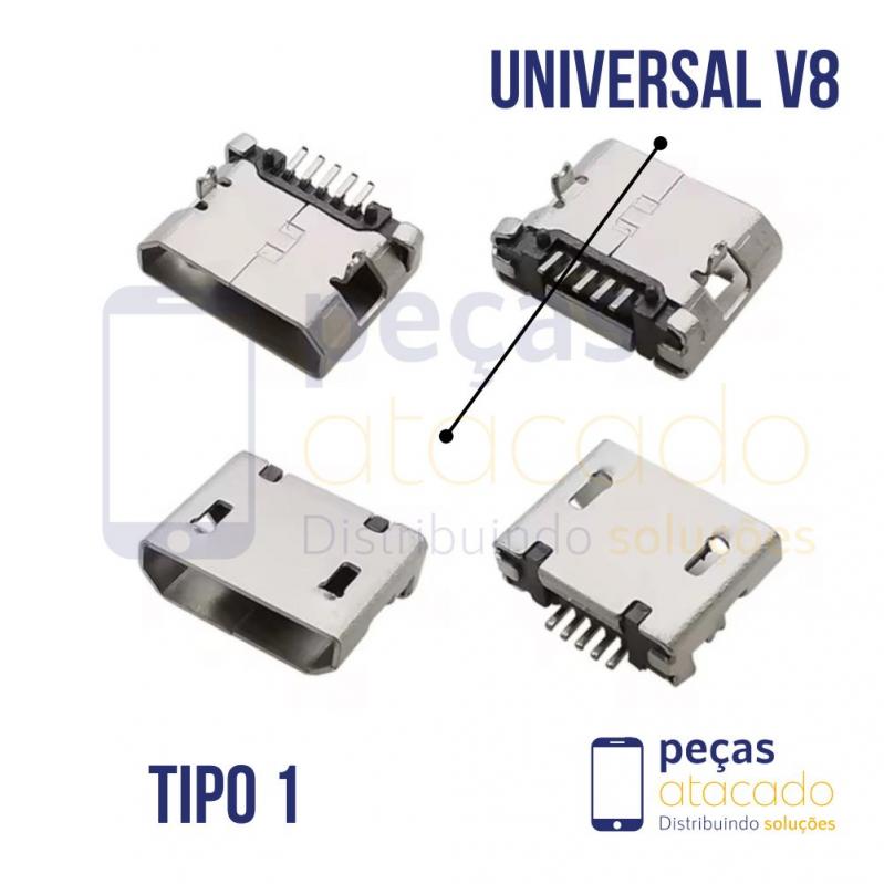 C-0058 CONECTOR DE CARGA UNIVERSAL TABLET DL | CAIXA DE SOM V8 (TIPO 1)