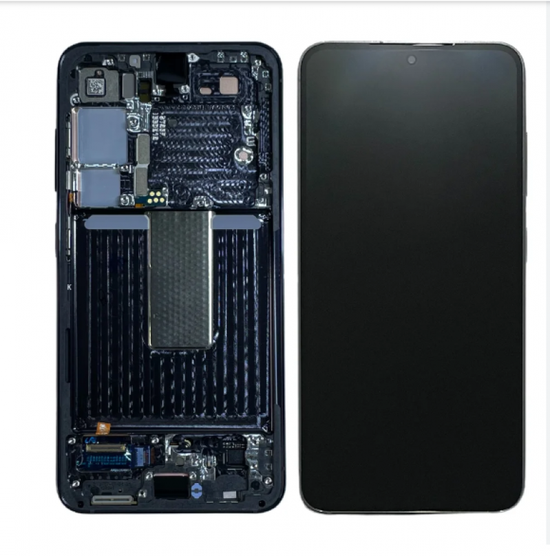 S-0619 FRONTAL SAMSUNG S23 (S911) COM ARO PRETO NACIONAL AMOLED