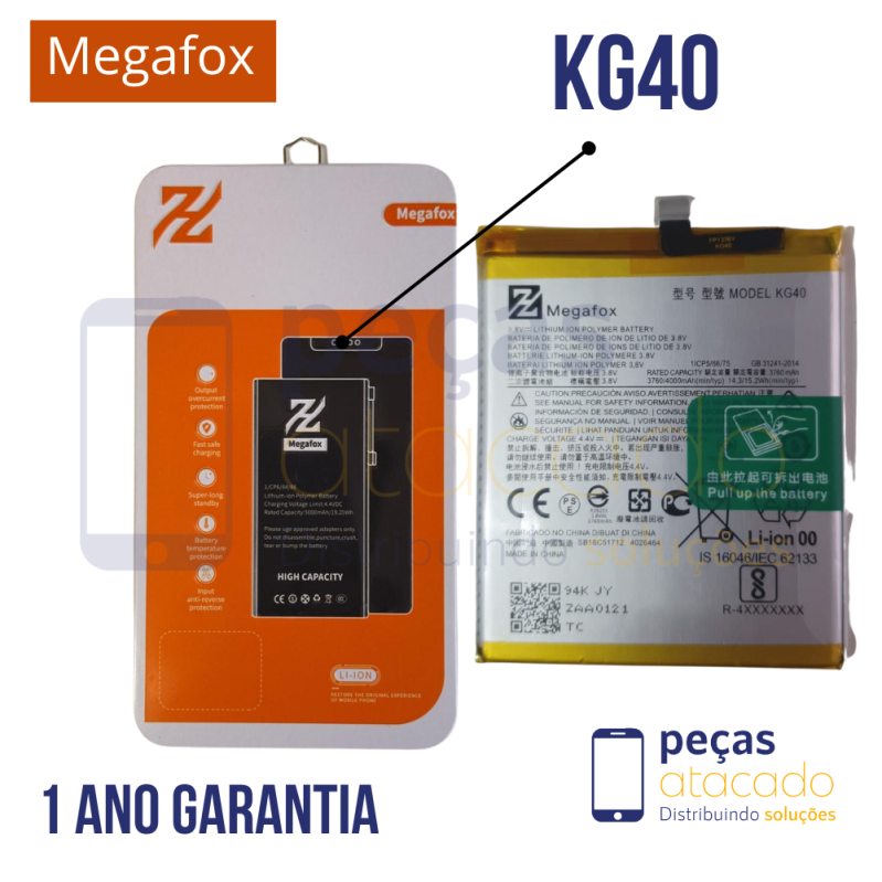 BA-0672 BATERIA MEGAFOX MOTOROLA MOTO G8 PLAY (XT2015) ONE MACRO (XT2016) E7 (XT2095) G8 (XT2045) (KG40) (1 ANO DE GARANTIA)