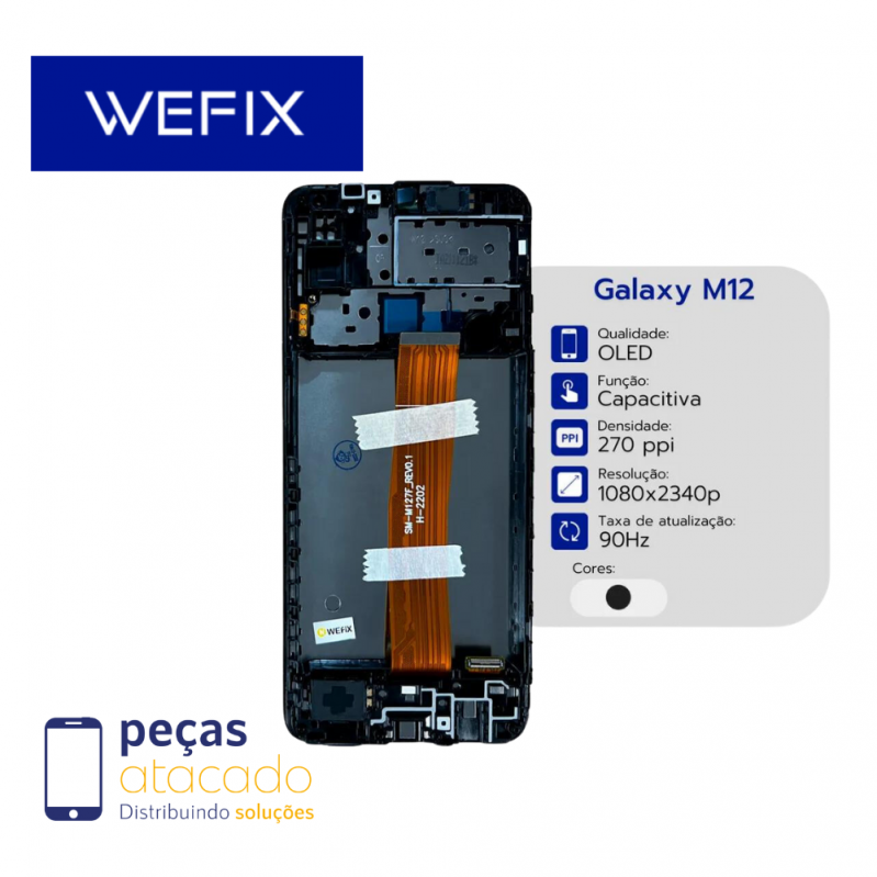 S-0114 FRONTAL SAMSUNG M12 (SM-M127) COM ARO WEFIX IPS