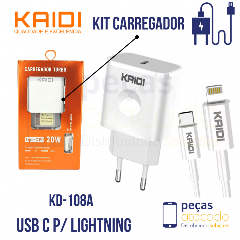 FONTE KAIDI TIPOC 20W (KD-108)