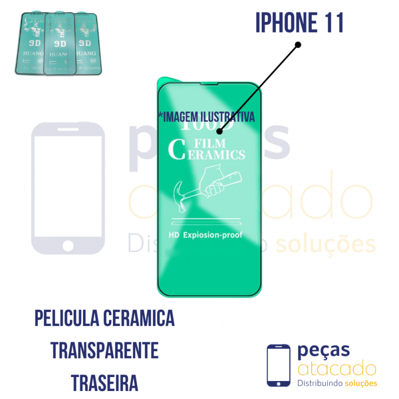 P-0712 PELICULA IPHONE 11 CERAMICA TRANSPARENTE TRASEIRA