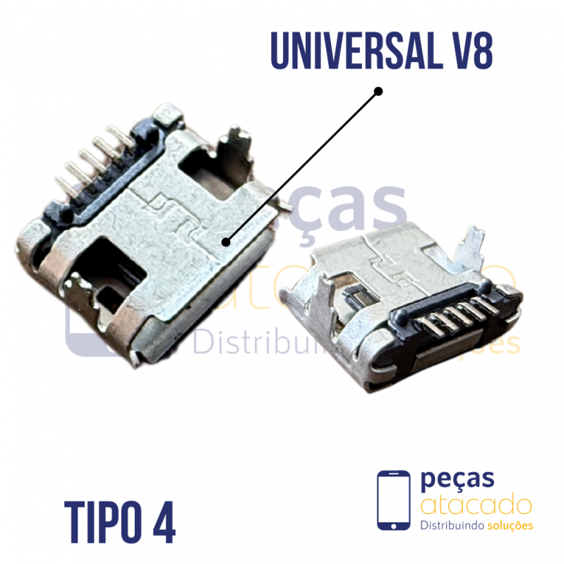 C-0062 CONECTOR DE CARGA UNIVERSAL TABLET DL | CAIXA DE SOM V8 (TIPO 4)