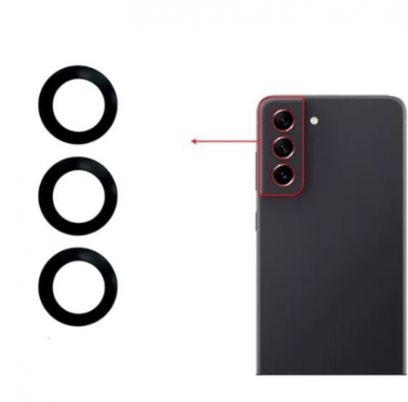 L-0094 LENTE DE CAMERA SAMSUNG S21 FE (KIT COM 3)